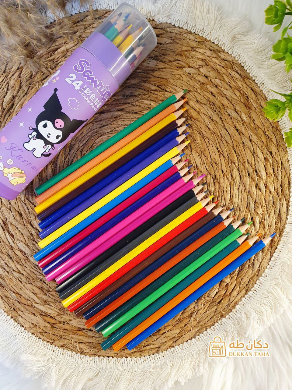 علبة أقلام تلوين خشب كيرومي 24 لون مع براية مدمجة - الصورة 3